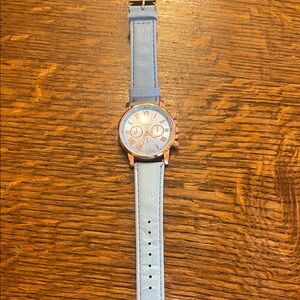 Elegant Blue Geneva Leather Strap Watch